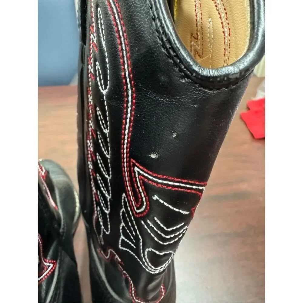 Durango Youth Black Lizard Print Cowboy Boots Size 3.5